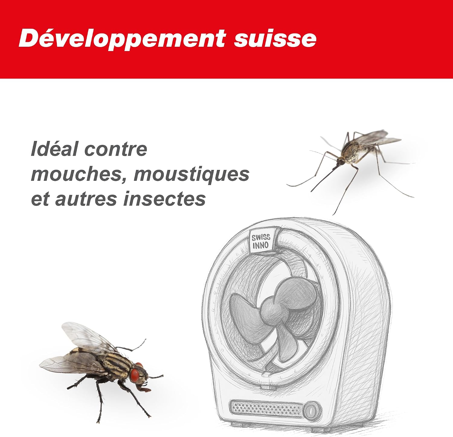 SWISSINNO Capture Insectes LED 15Watt - Piège élégant hygiénique et efficace contre les moustiques et les mouches en intérieur, sans poison. Conception européenne. Sans danger pour les enfants. x1 — vue 4