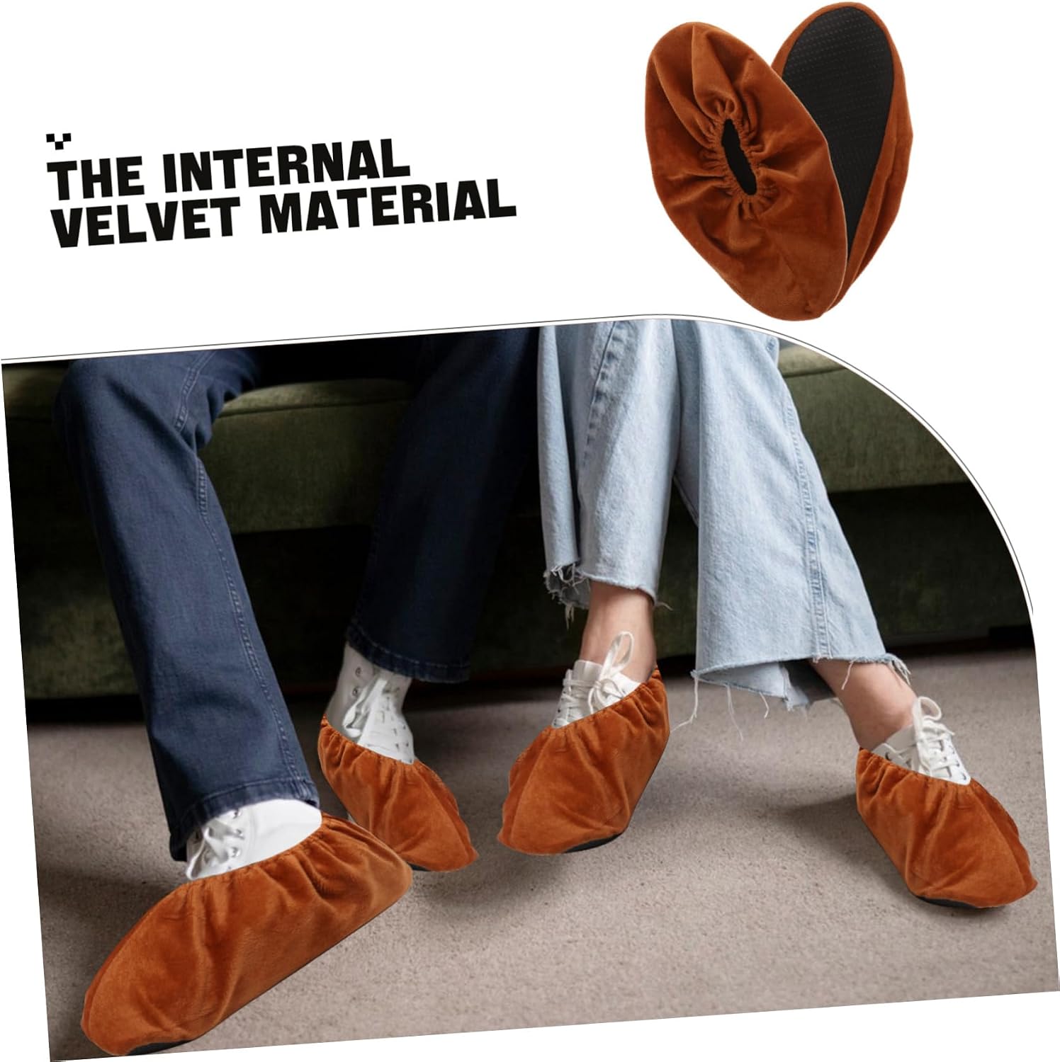 Bowling Shoe Covers Non-Slip Sturdy Flannel 2-Pairs Set for Indoor Use Reusable and Warm Shoe Protectors for Men and Women