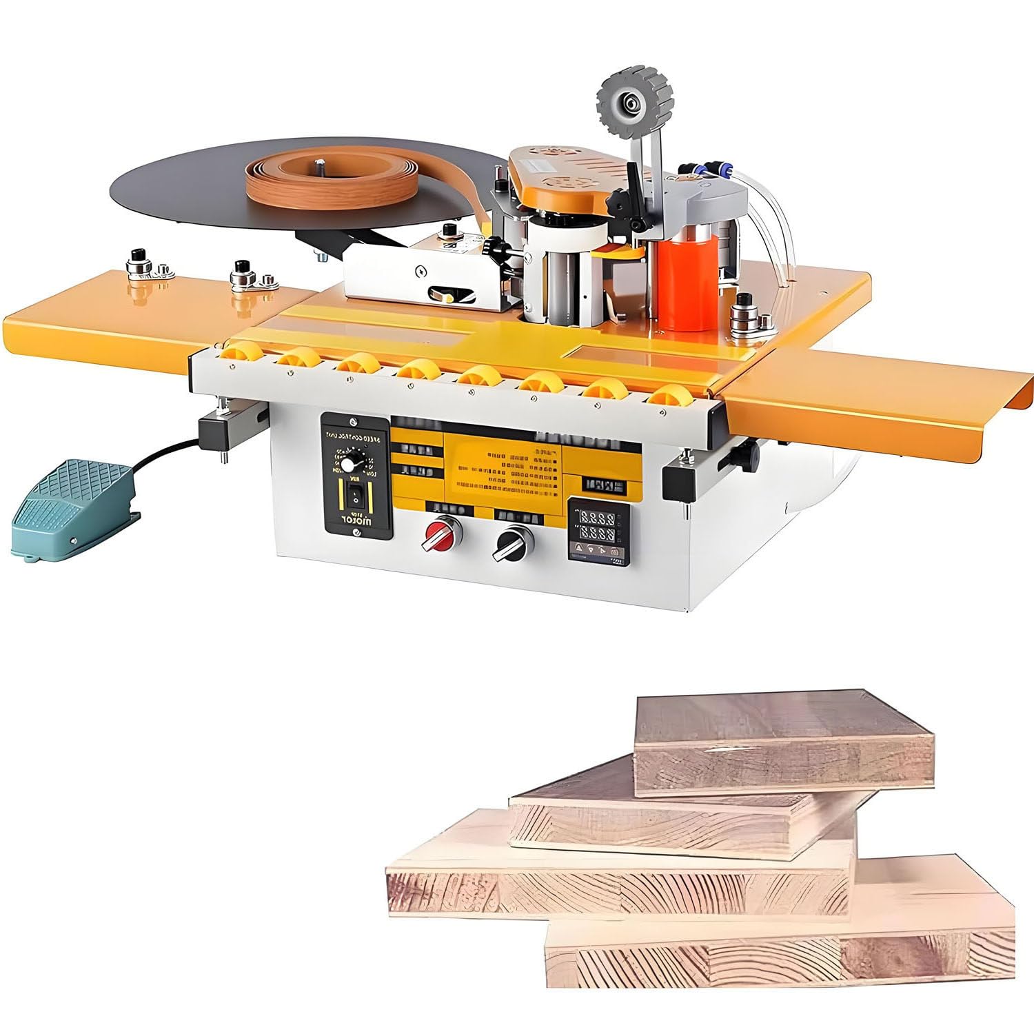 AiODiO Curve/Straight Edge Bander, Portable, Auto Break, 2-Side Glue 110V