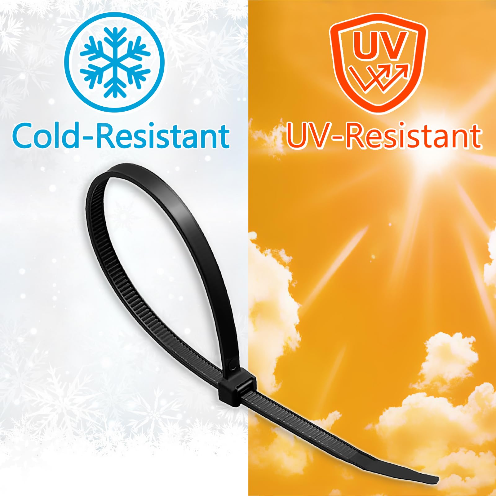 Fascette resistenti da 30,5 cm (confezione da 1000), dentate su entrambi i lati, 38,6 kg, offrono una resistenza alla trazione 1,7X nelle stesse specifiche, fascette nere, Glufirm