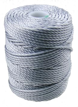 C-LON Tex 400 Heavy Weight Bead Cord, Pearl Grey - 1mm, 39 Yard Spool