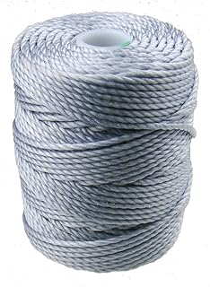 C-LON Tex 400 Heavy Weight Bead Cord, Pearl Grey - 1mm, 39 Yard Spool