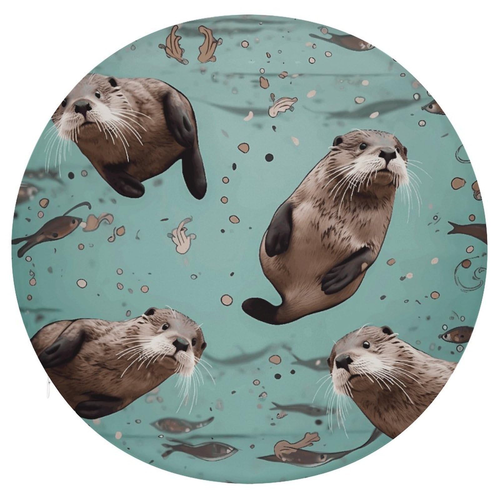 FekiLoot Otters Seat Cushion Comfort Memory Foam Seat Cushion Chair Pad Soft Round Stool Cushion Chair Cushion Removable Washable Cover for Home Office Outdoor Bistro 15.35 Inch