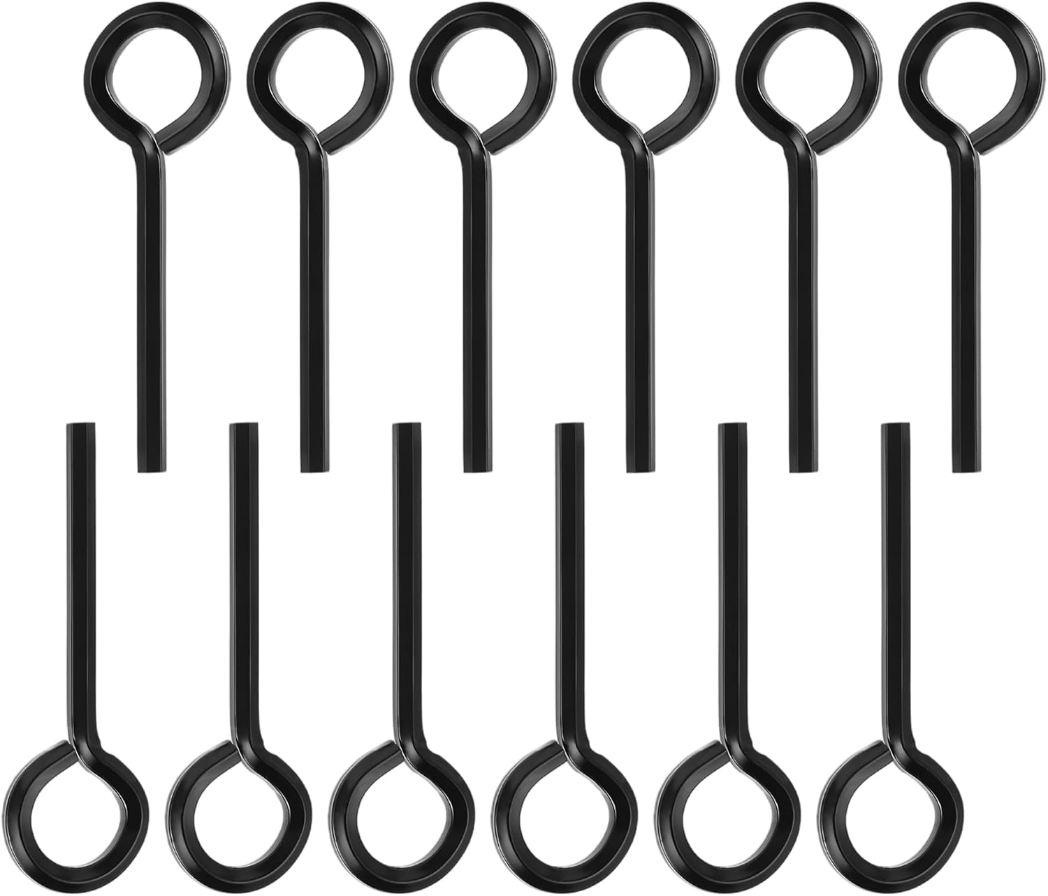 12PCS 1/8" Standard Hex Dogging Key with Full Loop, Black 45# Steel Allen Wrench Door Key, Keychain Tools Push Bar Panic Exit Devices