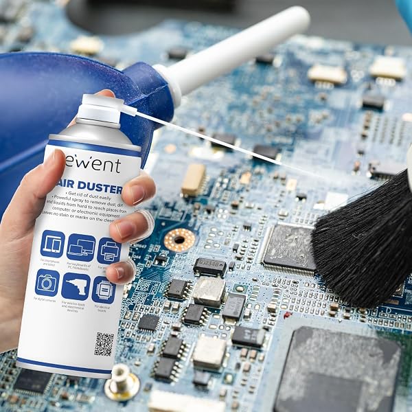 Ewent 400ml Compressed Air Spray Can for Cleaning Keyboards, Computers and Accessories, Compressed Air Spray with Long Straw for Cleaning Harder Crevices - 4