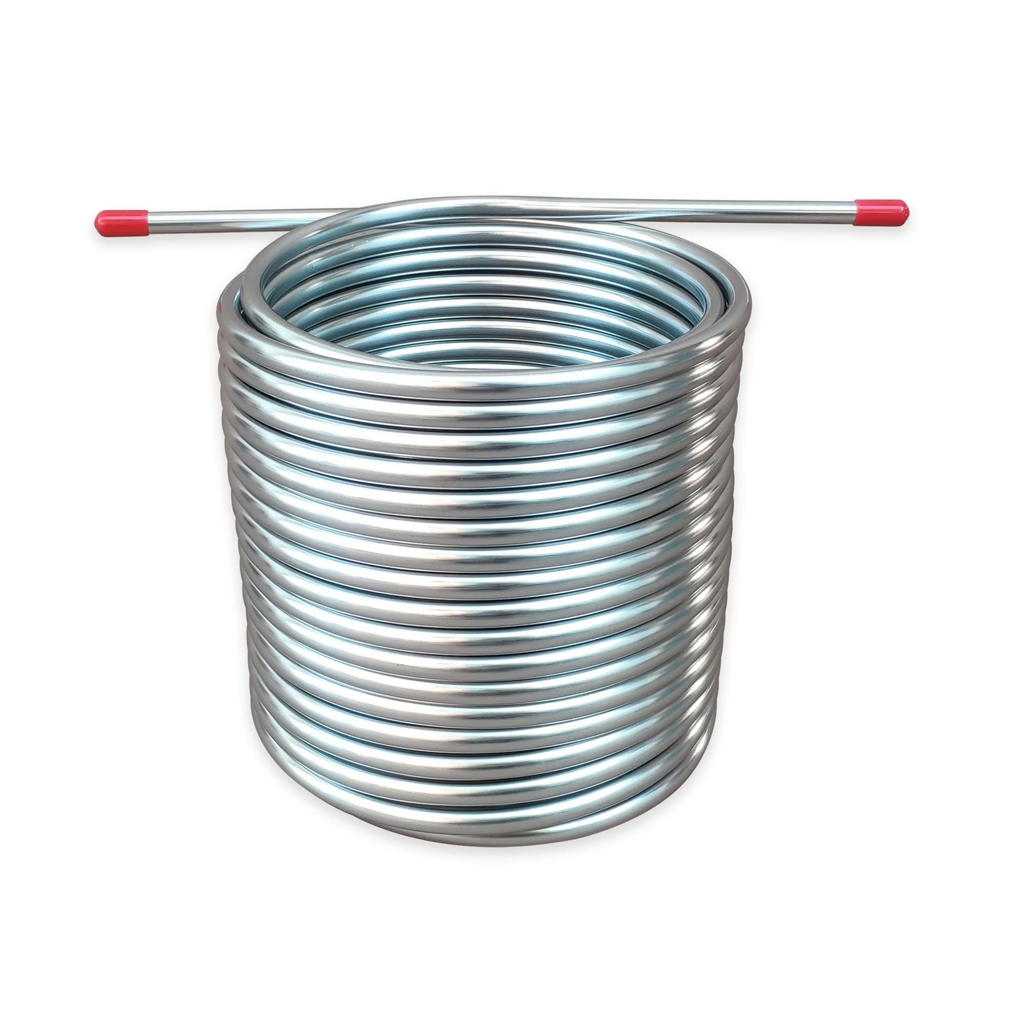Serpentín de cerveza de acero inoxidable de 3/8" de diámetro exterior, 21 m de longitud, serpentín de enfriamiento de doble capa, tubo de vino de enfriamiento rápido for exteriores Múltiples aplicacio