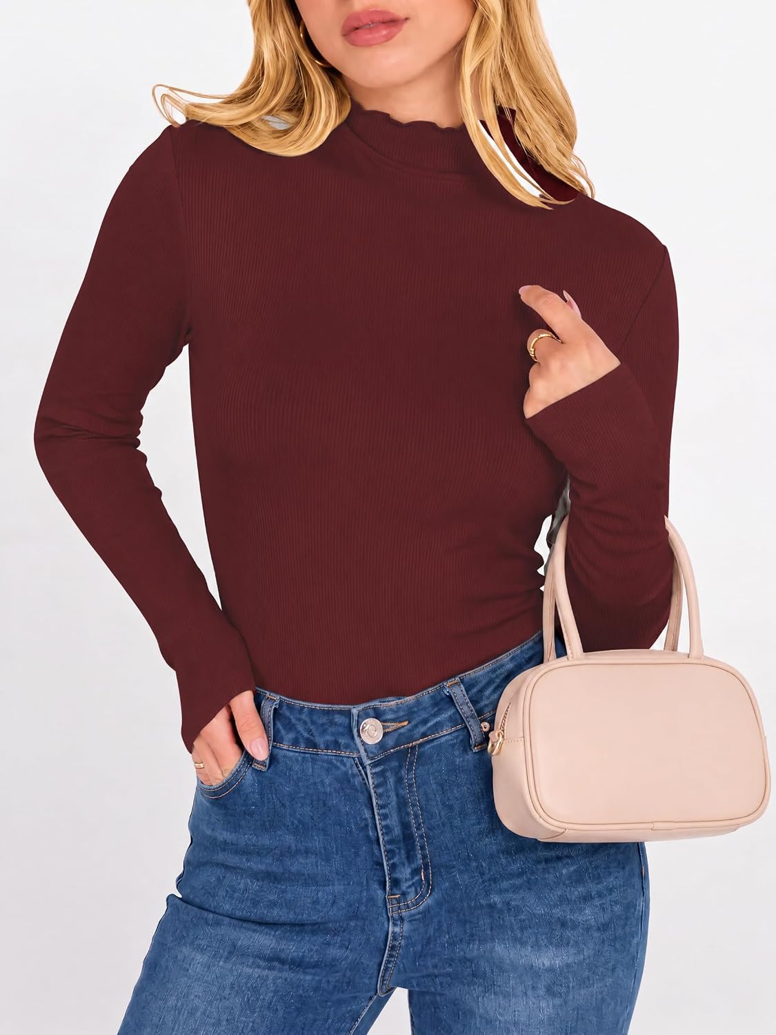 Women's Long-Sleeved Turtleneck T-Shirt image 5
