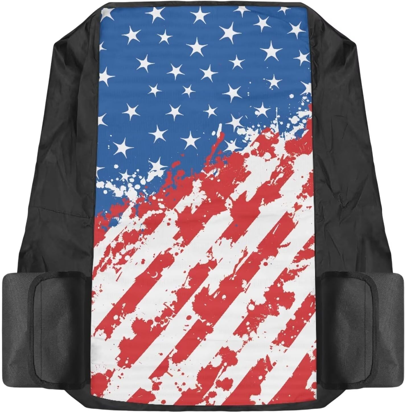 American Flag Tractor Seat Cover with Drink Pouch Breathable Lawn Tractor Seat Cover Compatible with Craftsman Cub Cadet Kubota