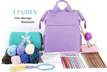 Leudes Breitas Rugzak, Garen Organizer Grote Haak Tas Tote Moederdag Gift Garenhouder Case voor het dragen van projecten, breinaalden, haaknaalden en andere accessoires (paars Leudes Breitas Rugzak, Garen Organizer Grote Haak Tas Tote Moederdag Gift Garenhouder Case voor het dragen van projecten, breinaalden, haaknaalden en andere accessoires (paars