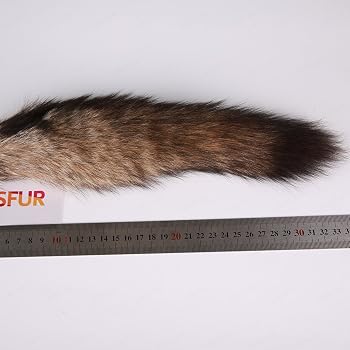 Amazon.co.jp: URSFUR ふわふわ 黒先端 BIGサイズ キツネファー テール