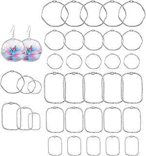 30 Pcs Bezels for Resin Jewelry Making, 6 Styles Open Bezels Resin Pendant | Alloy open-back bezels, hollow filigree frames, holds resin securely, for pendant necklace charm DIY jewelry making