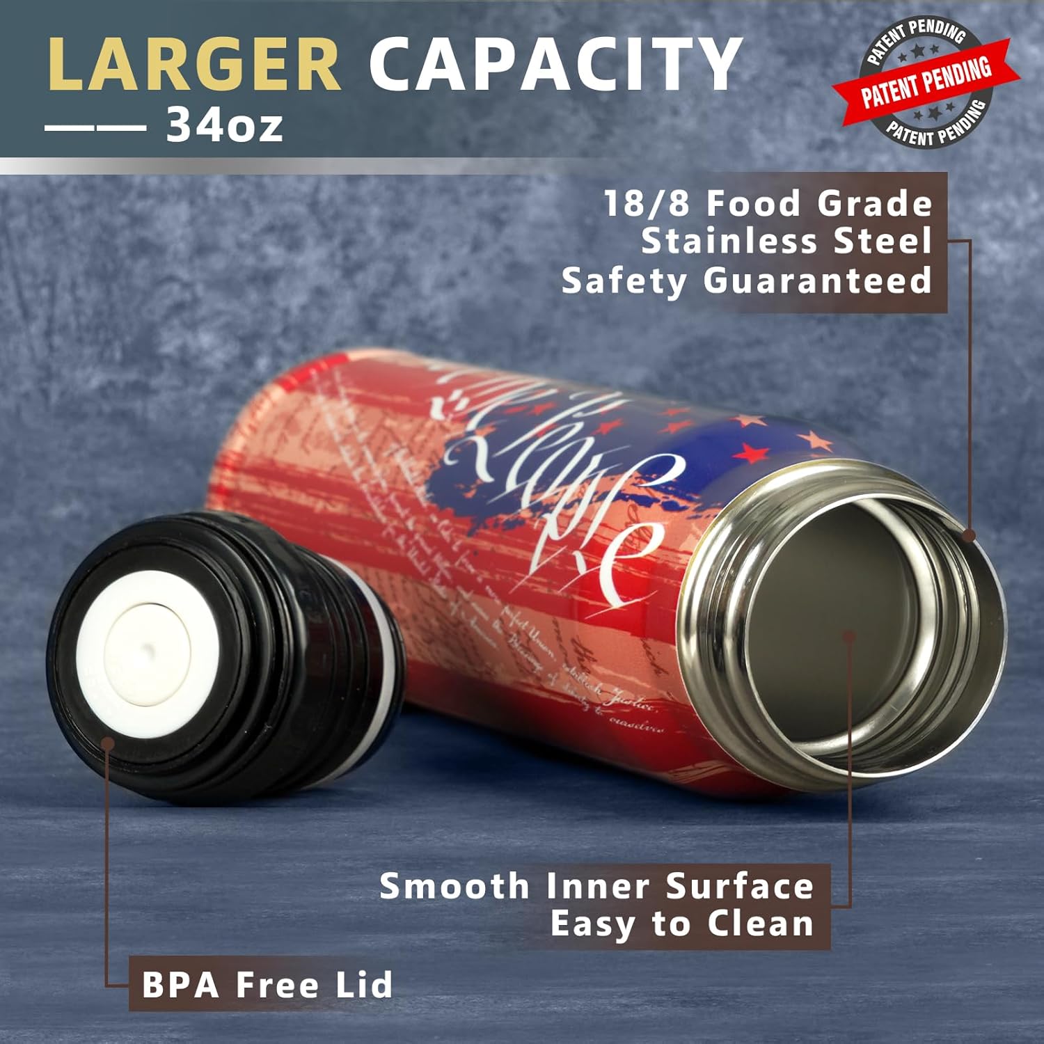 We the People 34 oz Bullet Tumbler - Funny Gift for Adults - Fishing Hunting Camping Mens Gifts Ideas - Gifts for Men Who Have Everything - Mens Valentines Day - Husband Him Men Stocking Stuffers 2026 - Image 4