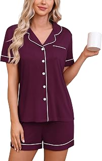 HNG Pajama Sets for Women 2 Piece PJ Sets Short Sleeve Lounge Set Fashion Sleepwear XS-3XL