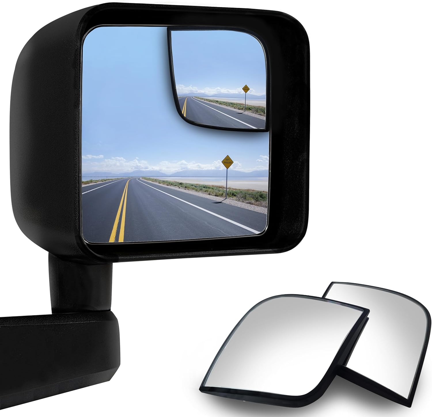 Convex Stick On Custom Fitted Blind Spot Mirrors compatible with 2007-2017 Jeep Wrangler- Engineered to Provide A Wider View