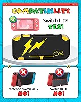 Vista 2 de Gurgitat 2in1 Cute for Switch Lite Case Protector, Switch Lite Game Cases Cartridge Storage Pikach Cartoon Anime Boys Men 24 Game Card Holder