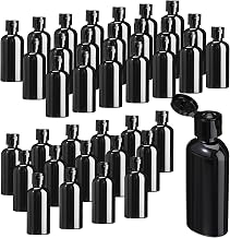 Domensi 36 Pcs Black Travel Bottles with Flip Cap Plastic Travel Toiletries Bottles Portable Leak Proof Squeeze Container Refillable Empty Cosmetic Container for Liquid Shampoo Lotions (2 oz,Black)