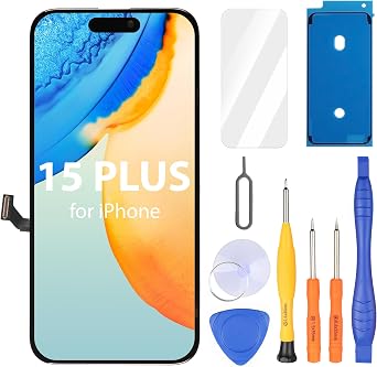Ayake for iPhone 15 Plus Screen Replacement, 6.7 inch FHD LCD Display and Touch Digitizer Screen, True Tone Programmable, Face ID Remains for A2847, A3093, A3096, A3094
