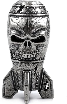 Skull Paracord Bead, Copper, 0.36x0.36x1.15 in, for Knife Lanyard and DIY Crafts
