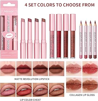 Amazon.com: 3PCS Lip Liner and Lipstick Combo Set - Matte Lip