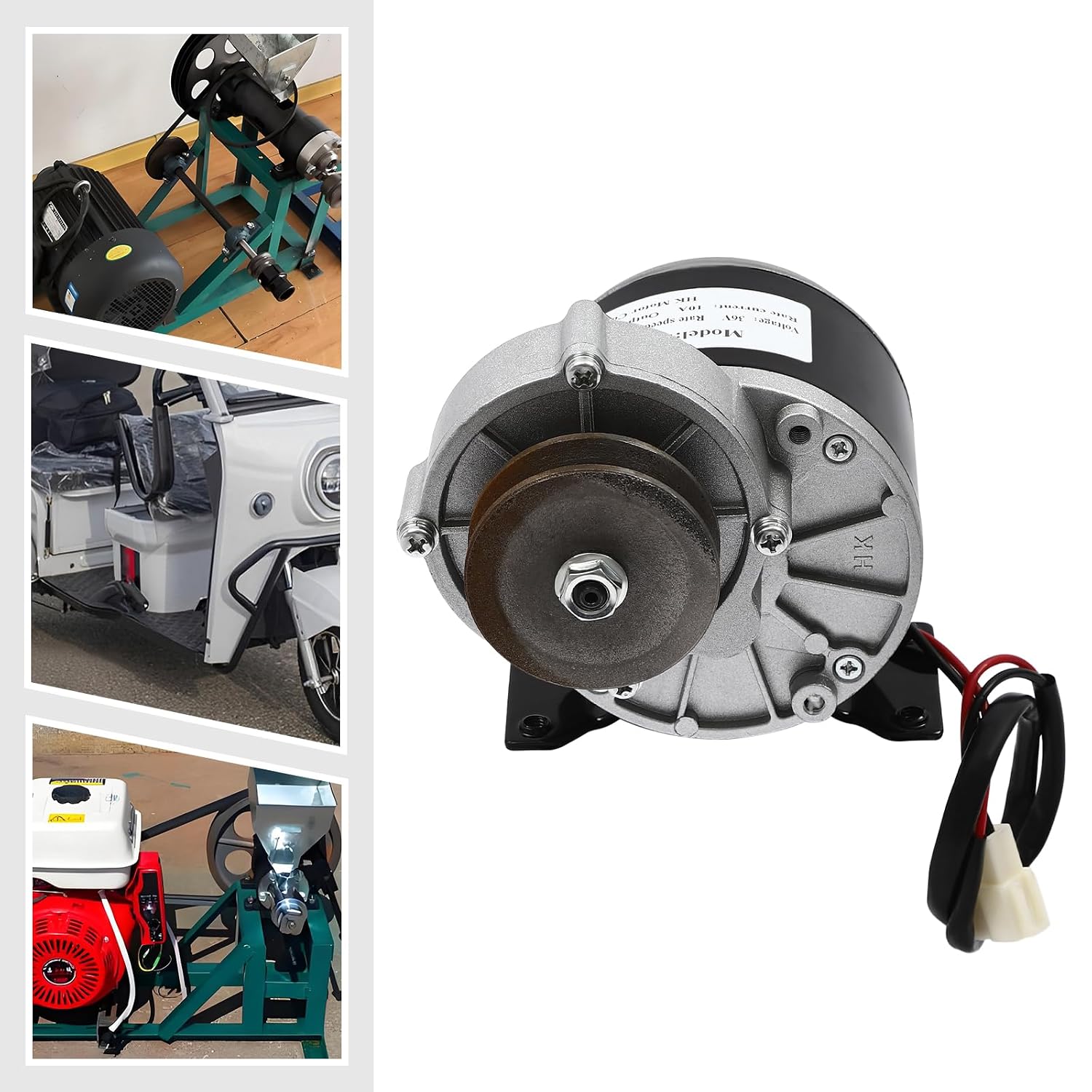250W Electric Motor with Belt Pulley DC Geared Motor Brushed Gear Reduction Motors for Small Electric Vehicles and Agricultural Equipments, 0-300rpm,1N (36V)
