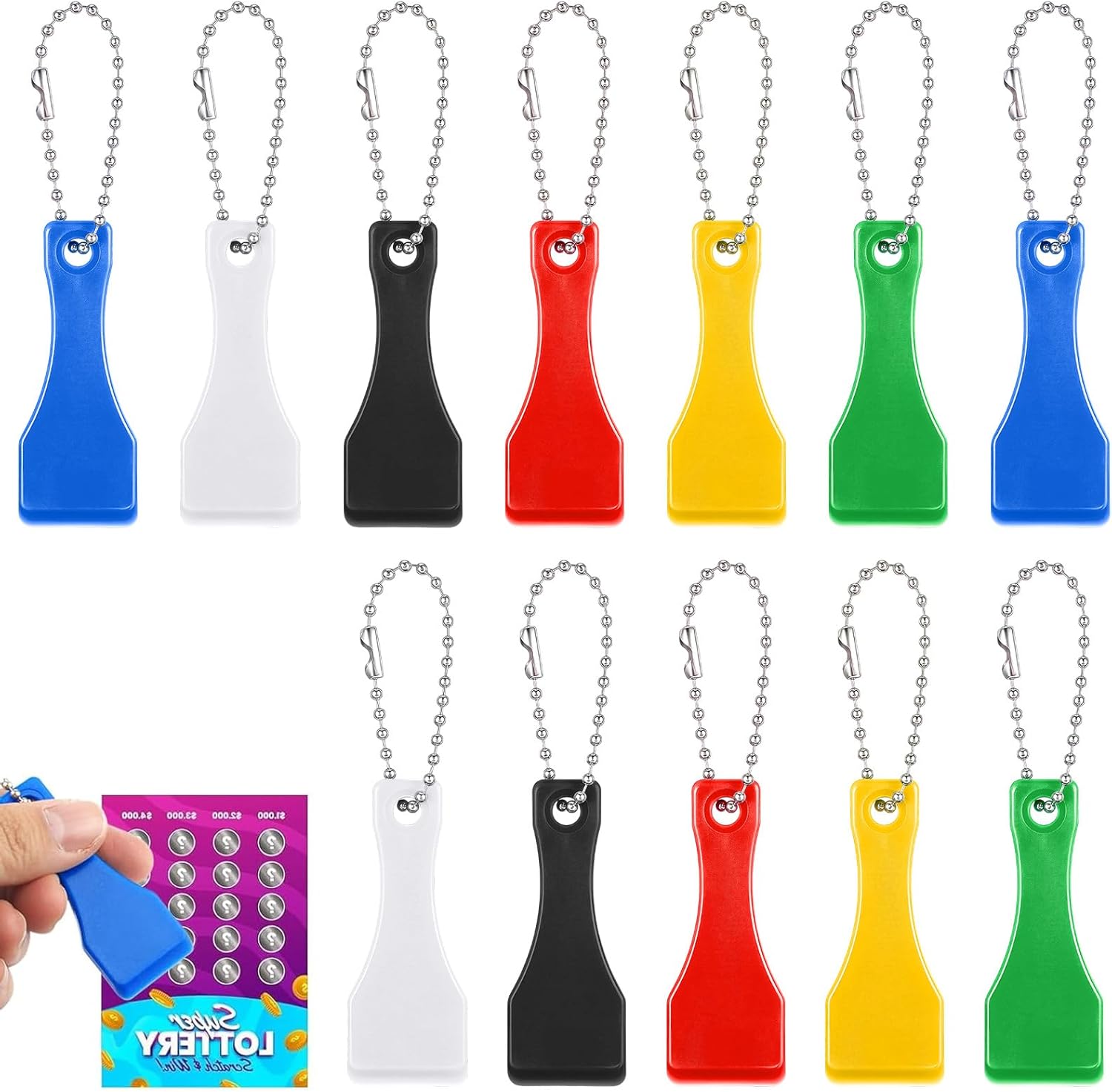 12 Pcs Lottery Scratcher, Lottery Ticket Scratcher Ergonomic Scoop Design,Scratch Off Tool Made Of Durable PS Plastic For Smooth Scratch-Off And Multi-Purpose Cleaning Tasks
