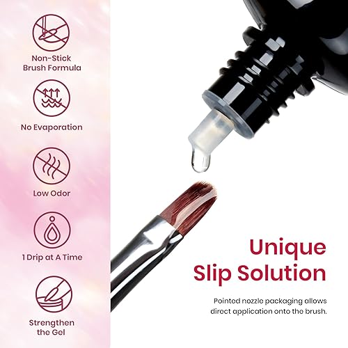 Miniatura 77 de Beetles - Kit de extensión de gel de uñas de polietileno, 6 colores de gelatina nude con solución deslizante, mejora de uñas para principiantes y 0