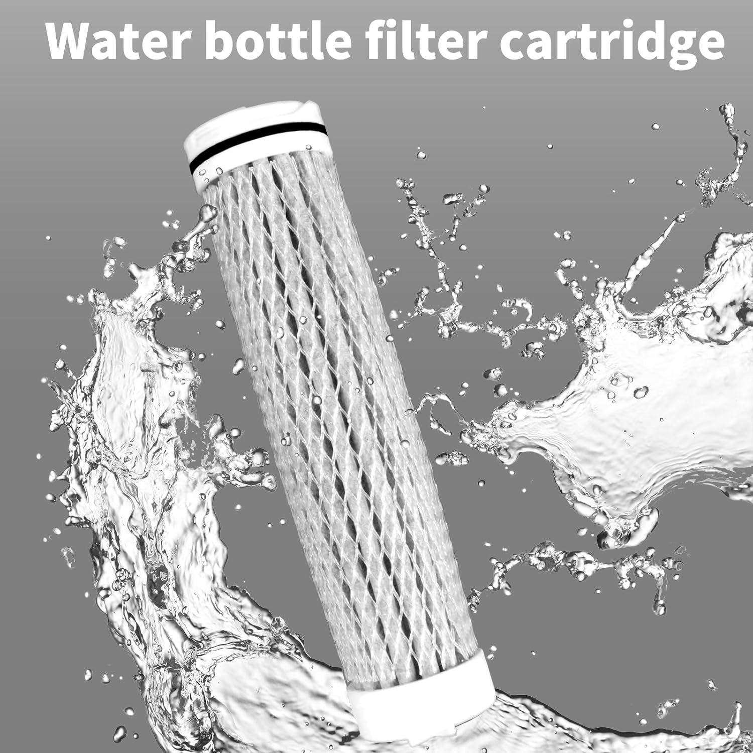 40 OZ Water Filter Bottle with 3-Stage Filtration - Ideal for Survival, Camping, Hiking, Backpacking, and Emergency - Portable&Reusable Filtered Water Bottle with Strap - Black - Image 5
