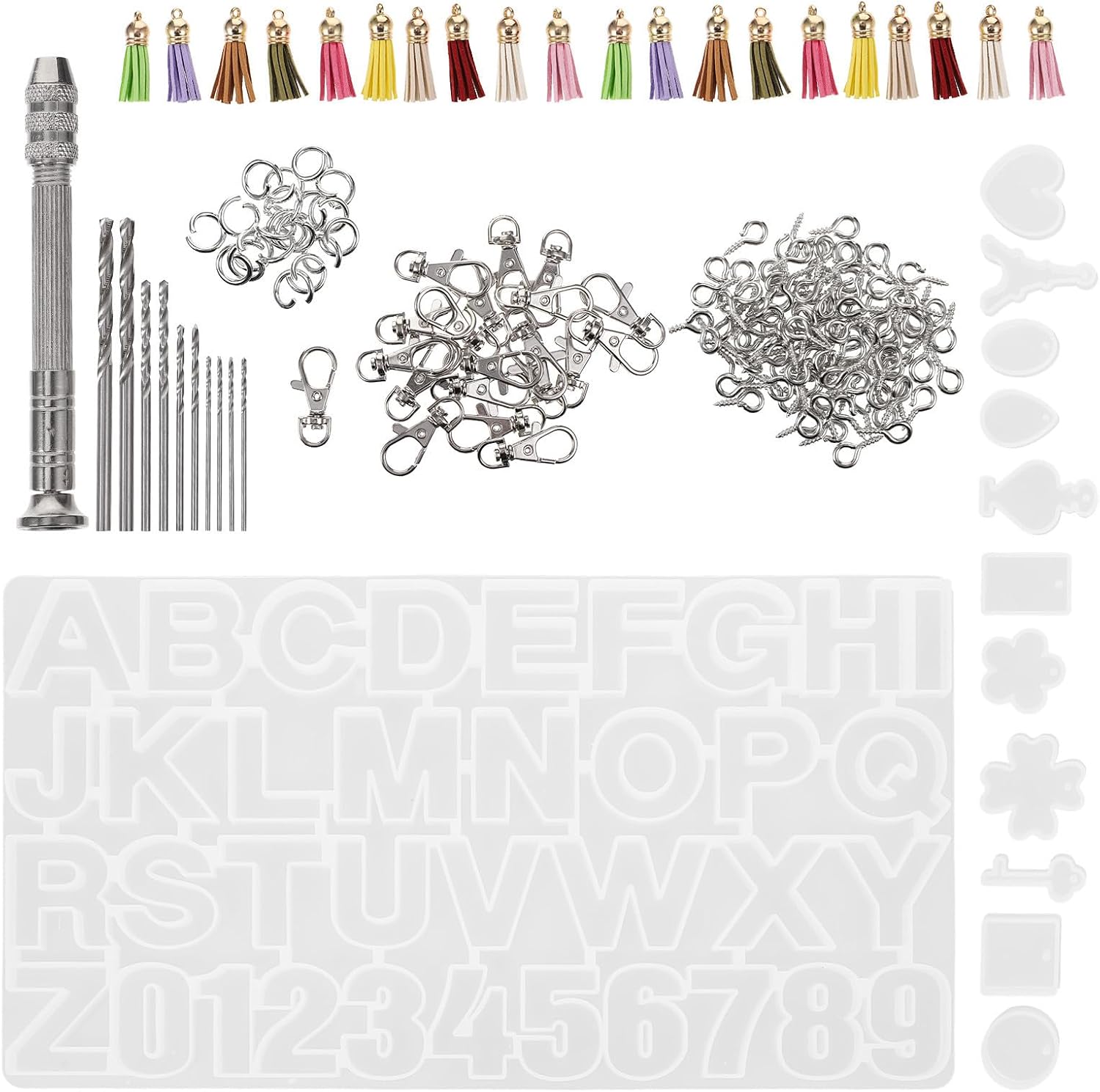 Silicone Alphabet Number DIY Mold for Key Pendant Craft Set
