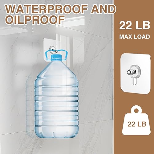 Miniatura 4 de 50 ganchos adhesivos sin clavos, adhesivos gratis, sin ganchos de taladro, carga máxima de 22 libras para colgar fotos en paredes