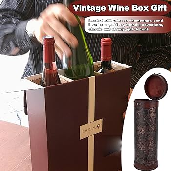 Coffret Cadeau Vin En Bois Avec Couvercle Coulissant - Boîte élégante Pour Bouteille De Vin Ou Champagne - Idéal Mariage, Anniversaire