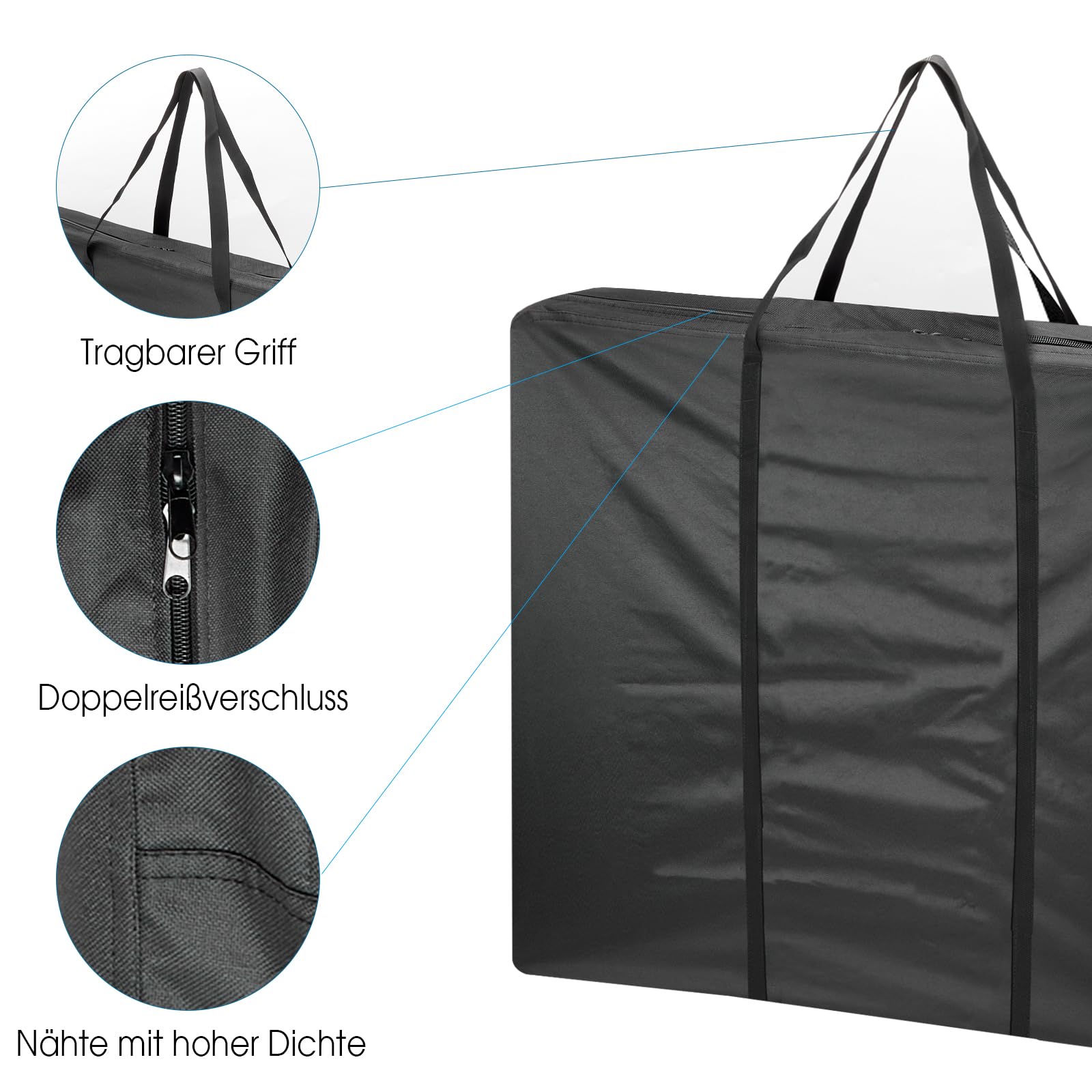 Bolsa de almacenamiento plegable para mesa de camping, bolsa de mesa plegable de tela Oxford 600D, bolsa de transporte para pícnic, bolsa de almacenamiento impermeable para mesa de jardín, 94