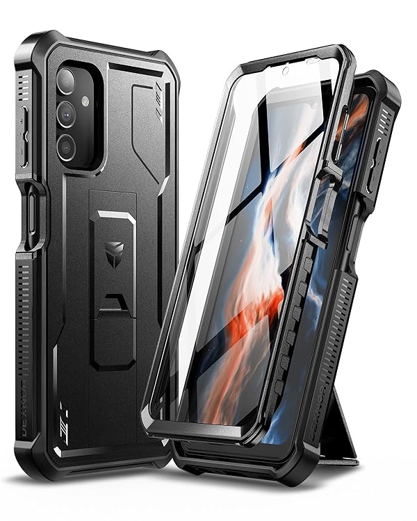 Dexnor for Samsung Galaxy A13 Case Built-in Screen Protector and Kickstand 360 Full Body Heavy Duty Military Grade Protection Shockproof Protective Cover for Samsung Galaxy A13 - Black by Dexnor - Used condition - CA$13.34