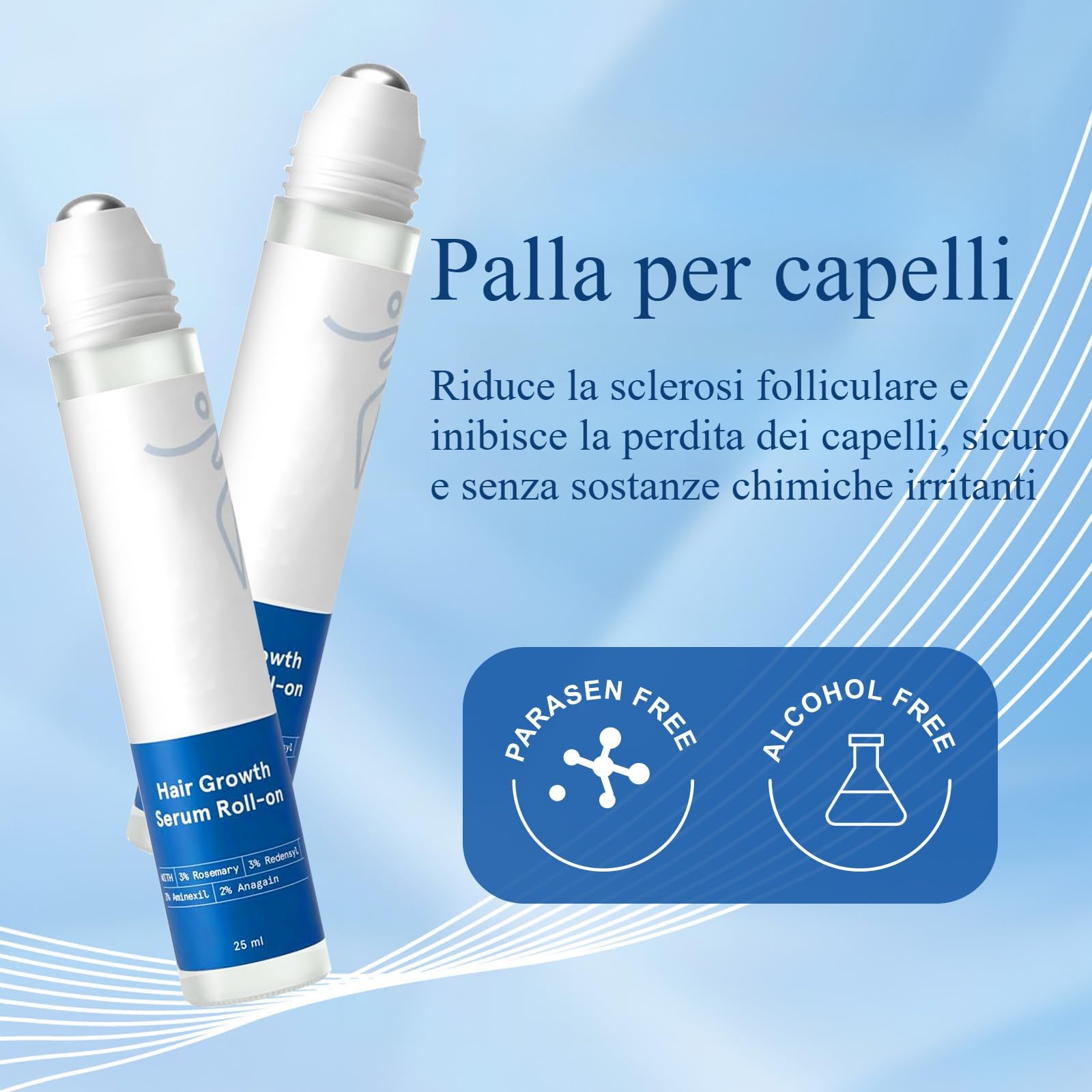 Depura - Siero per Capelli – Roll On Anti-Caduta, Fortifica Radici, Capelli più Spessi in Poche Settimane (1pcs)