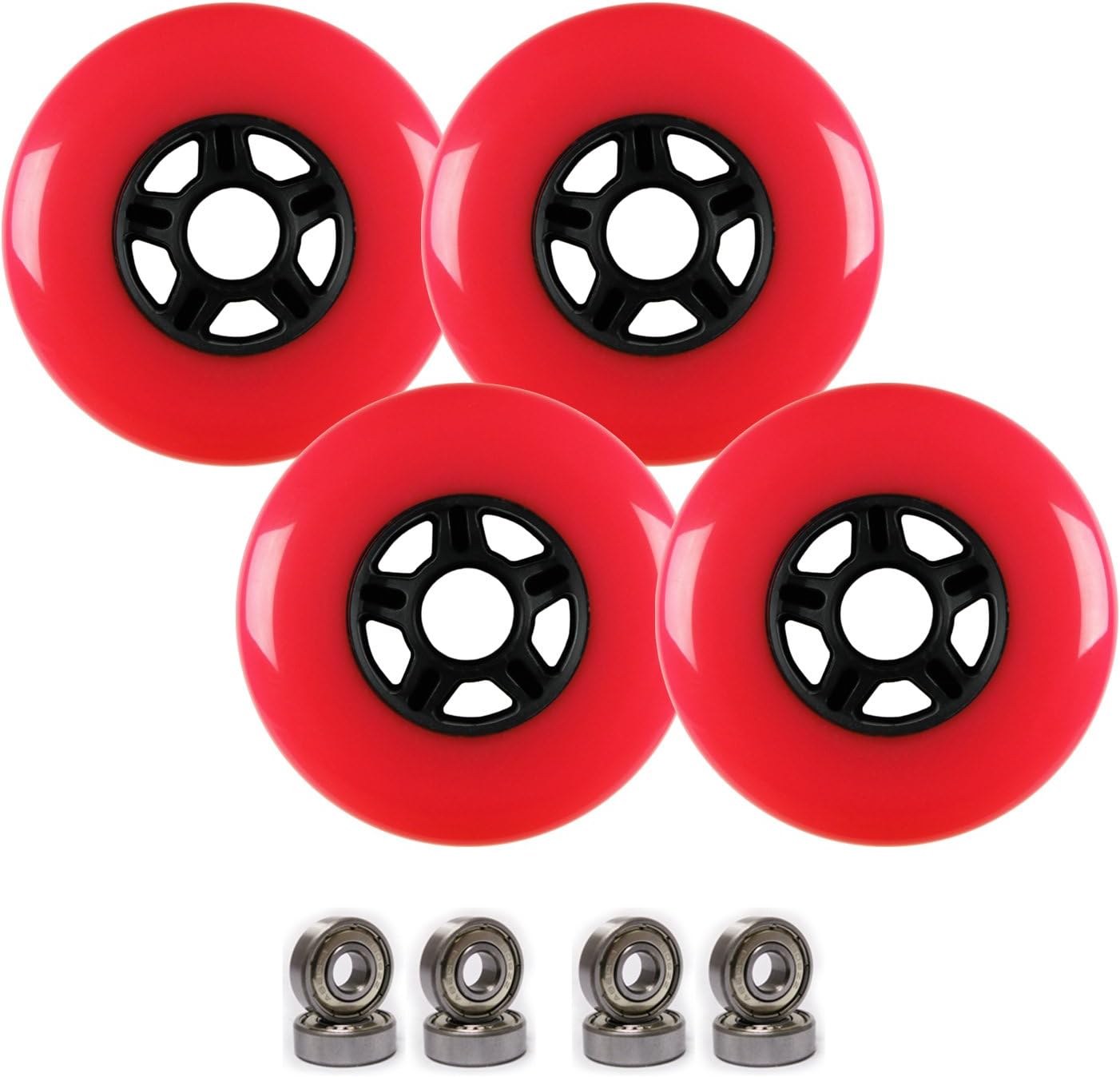 - Kick Push Plastic Hub Scooter Wheels, Neon Pink, 100mm