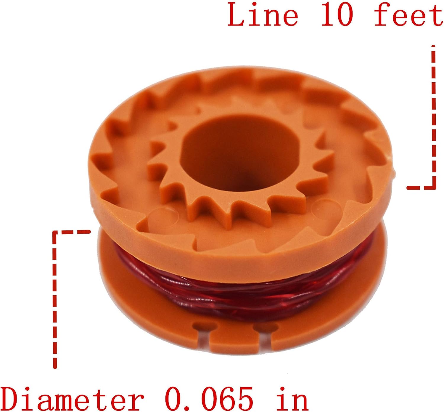 ALL-CARB 12 Pack 10 Feet 0.065 Inch Replacement Spools 1 Trimmer Cap Line Spool Replacement for Worx Trimmer WA0004 WA0010