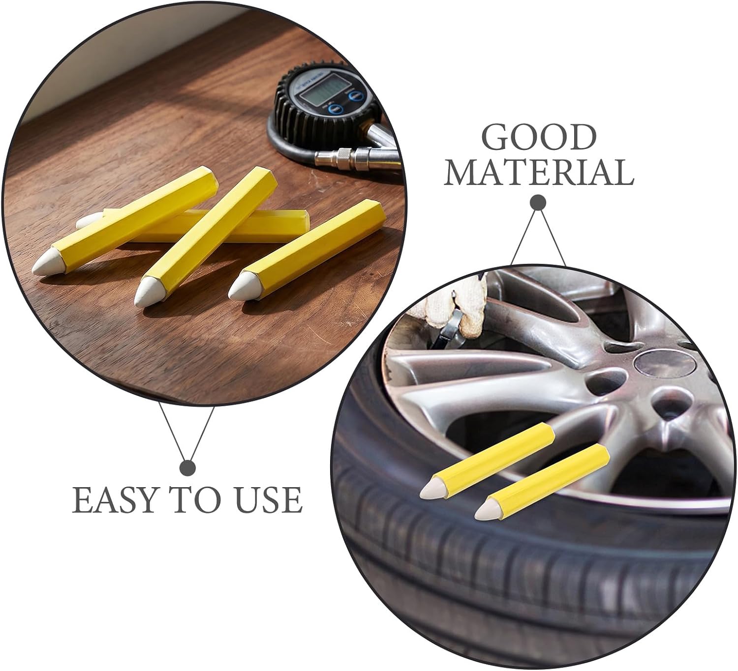 Operitacx 12pcs Car Tire Crayon Marker Pens - White Waterproof Wax Paint Pencils for Automotive Wheel Repair Industrial Tire Drawing Shop, Marking Tools
