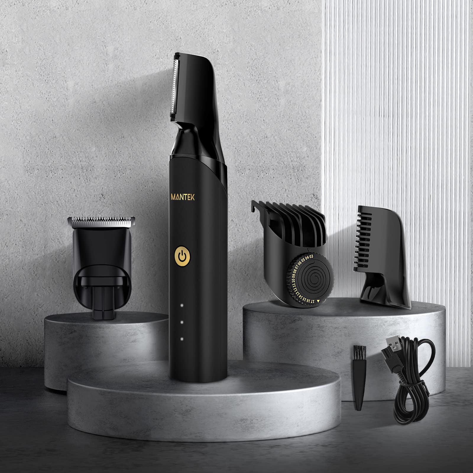 COSYLIFE - Trimmer per il corpo da uomo, include 2 testine di cambio rapido, rasoi elettrici per il corpo