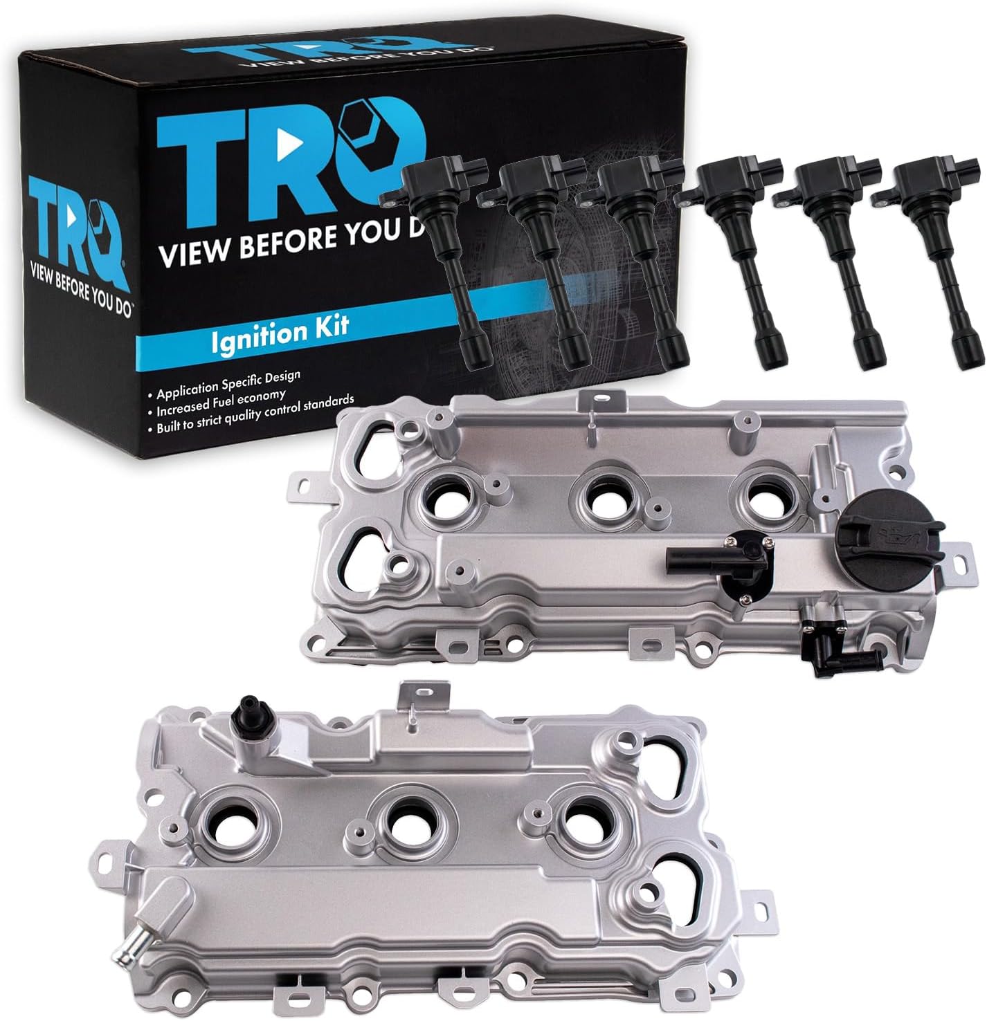 TRQ Ignition Coil Kit 8 Piece Valve Cover Compatible with 2009-2014 Nissan Maxima 2015-2021 Maxima 2015-2018 Altima 2015-2021 Murano 2015-2017 Pathfinder 2015-2017 INFINITI QX60 2016-2017 Altima