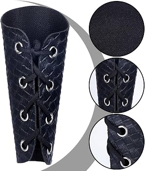 GORGECRAFT 2x Brassards Médiévaux En Cuir PU – Rivets Métal, Motif Bouclier, Ajustables – Idéal Cosplay, Halloween, Tir à L'Arc