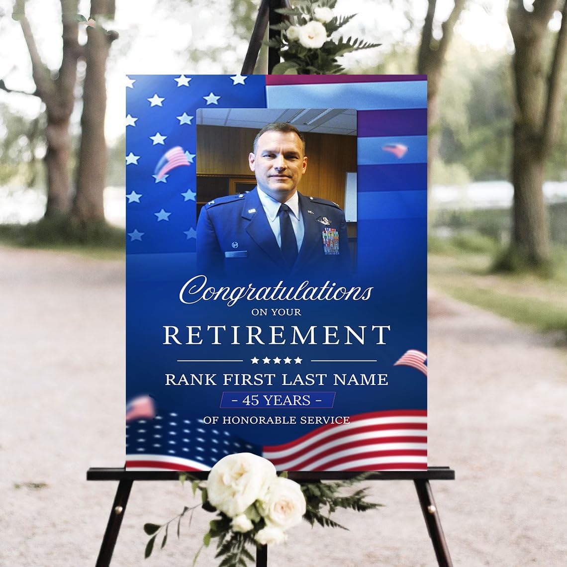 Personalized Military Retirement Yard Sign, Soldier Retirement Party Lawn Display for Army Veteran Celebration Event Entrance Decoration, Patriotic Outdoor Sign Waterproof Corrugated Plastic #1