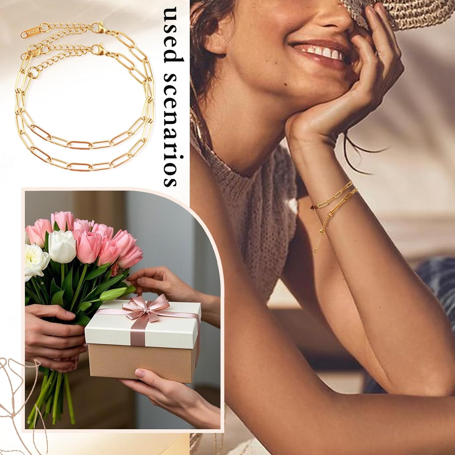 TOAOB 10pcs Paperclip Chain for Women 6.3 Inch Stainless Steel 18K Gold Bulk Adjustable Link Chains with Lobster Clasps for Jewelry Making Supplies Findings - Image 5