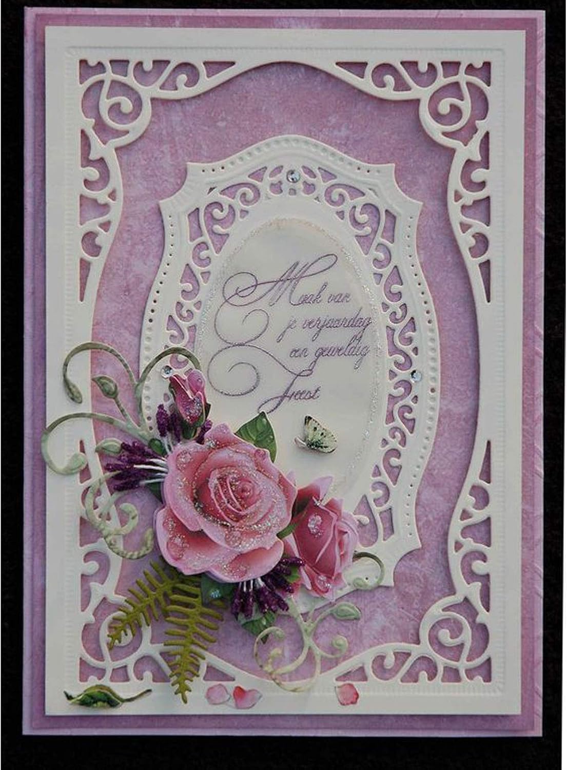 Rectangle Curves Frame Metal Die Cuts,Flower Border Square Frames Layering Label Card Cutting Dies Cut Stencils for DIY Embossing Photo Decorative Paper Dies Scrapbooking Card Making