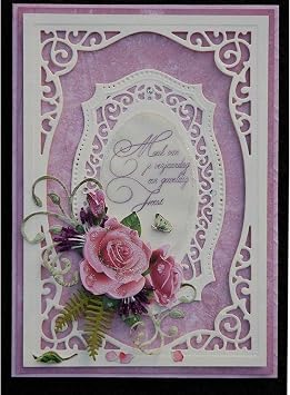 Rectangle Curves Frame Metal Die Cuts,Flower Border Square Frames Layering Label Card Cutting Dies Cut Stencils for DIY Embossing Photo Decorative Paper Dies Scrapbooking Card Making