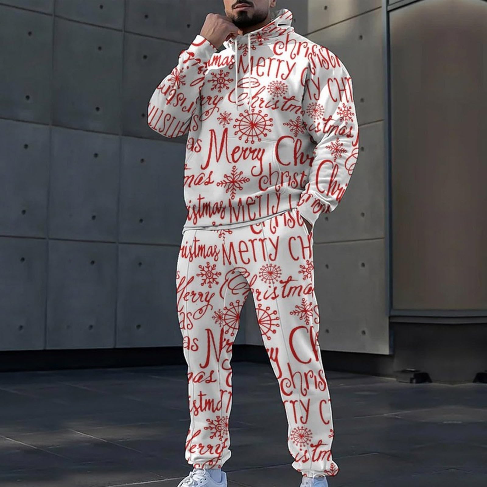 Tute da Ginnastica Uomo Maniche Lunghe Giacca invernale con cerniera Sports Jogging Pantaloni Leggero Sportiva Set Completa Felpa Tracksuit,Tuta Uomo Completa Felpata,Regalo Natale Halloween Capodanno