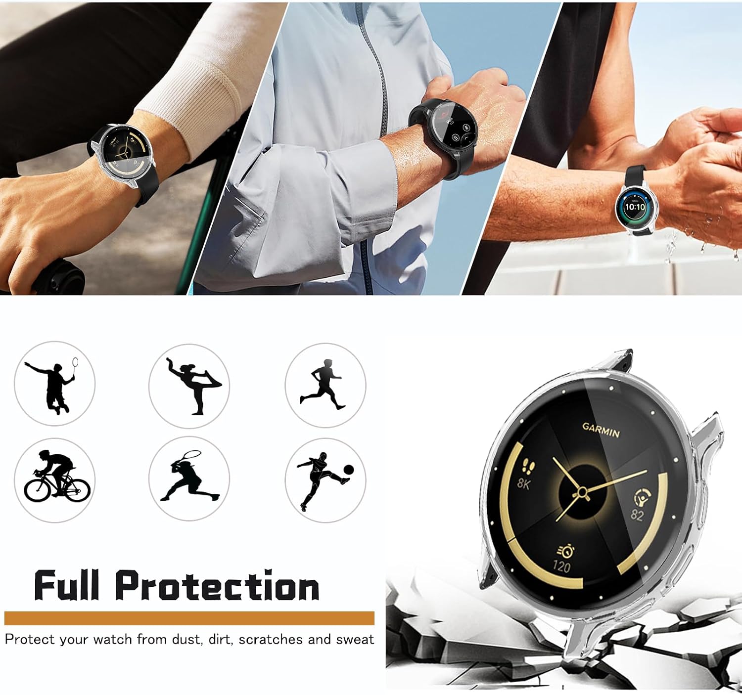 [4-Pack] Screen Protector Case Compatible with Garmin Venu 3S Smartwatch, Soft TPU Plated Case Anti-Scratch Cover Rugged Bumper Full Cover Shell for Women Men image 4