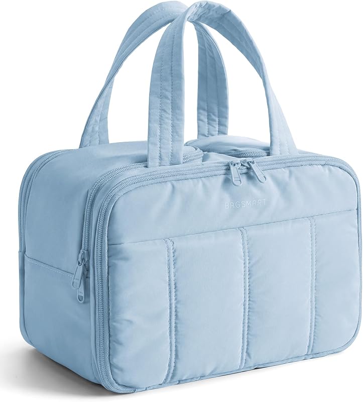 Necessaire de viagem BAGSMART com compartimentos e alça Light Blue