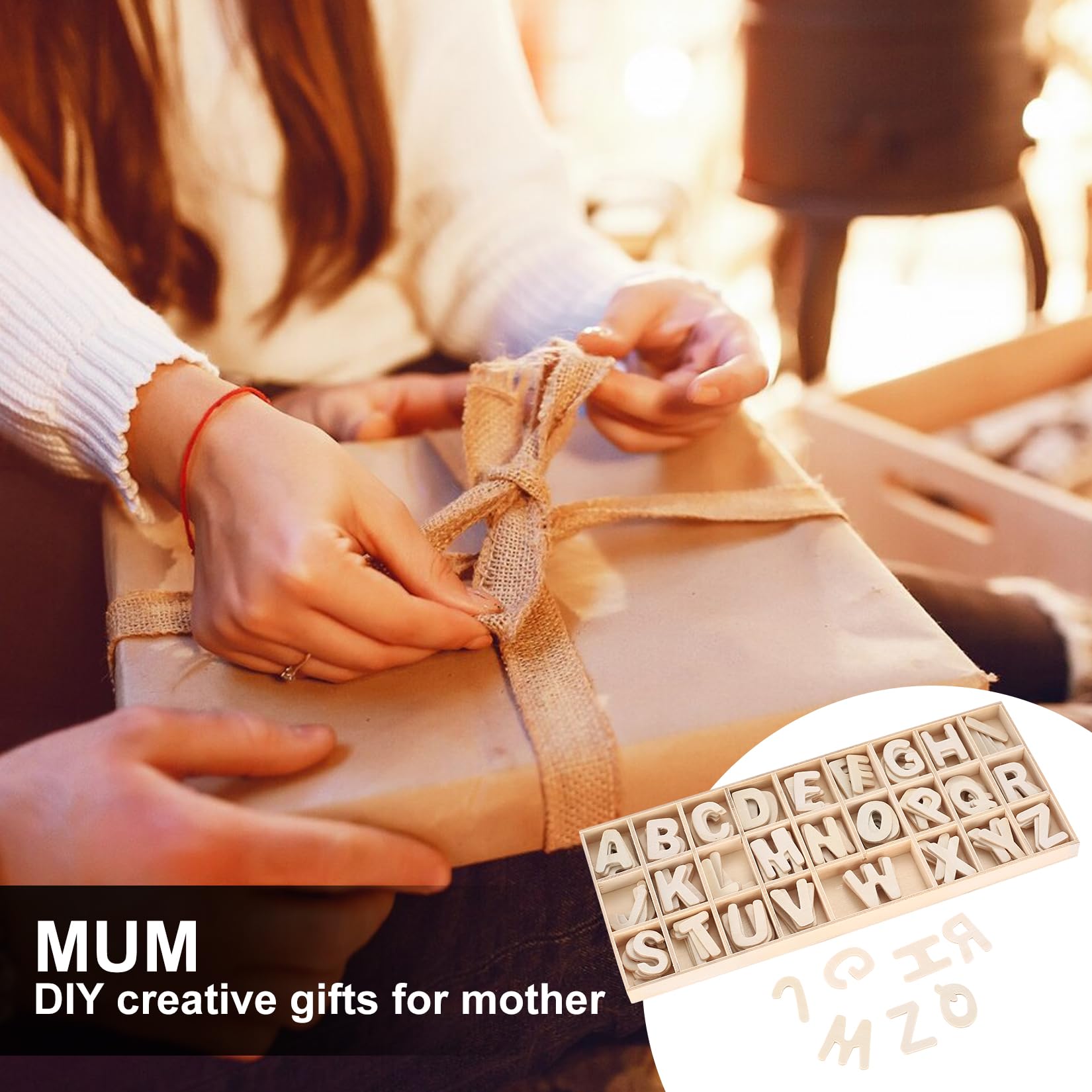 130 Lettere In Legno 3cm - Set Dalla A Alla Z Per DIY, Decorazione E Apprendimento