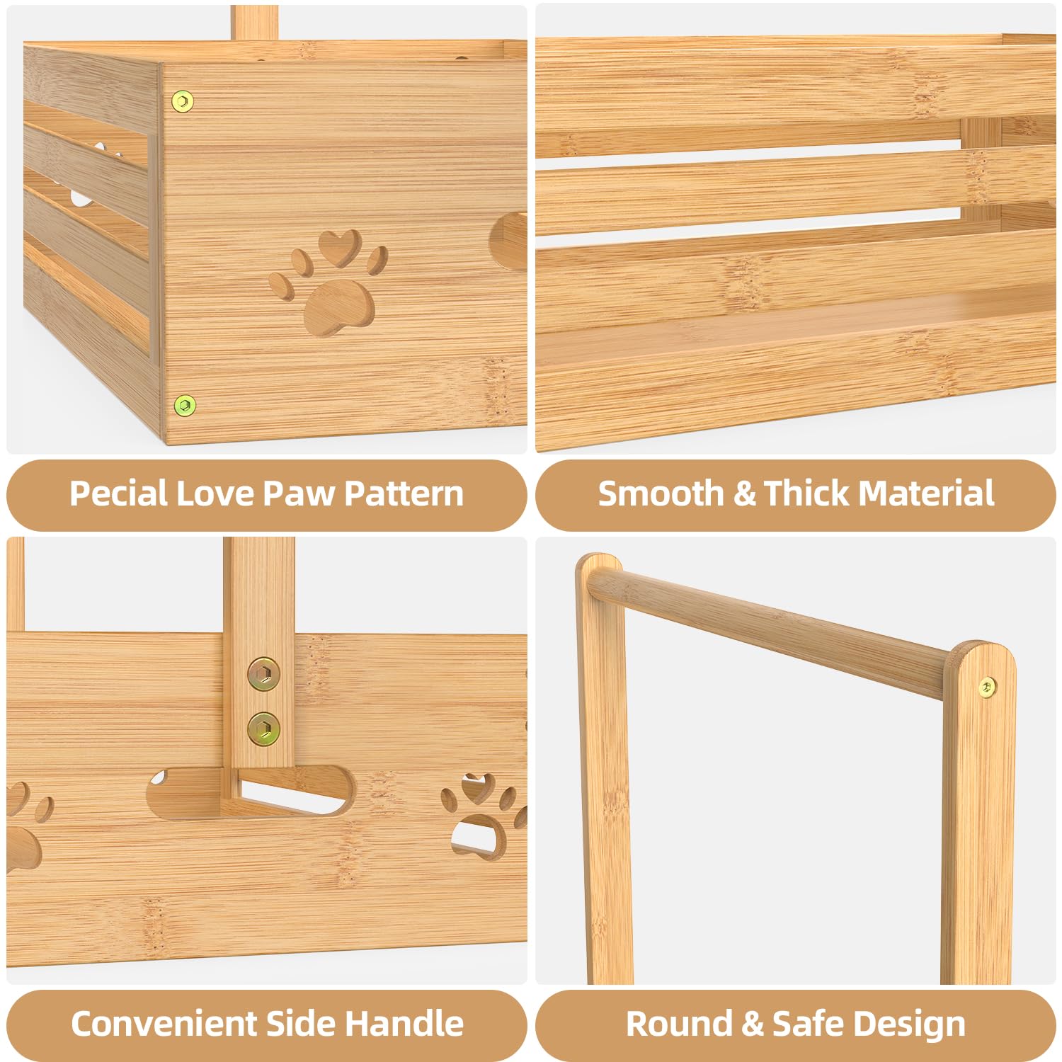 BAMBOOHOMIE Perchero para ropa de bebé para niños pequeños, perchero para mascotas con caja de almacenamiento y barra ajustable para colgar perros/gatos, perchero para ropa de baby shower con asa para