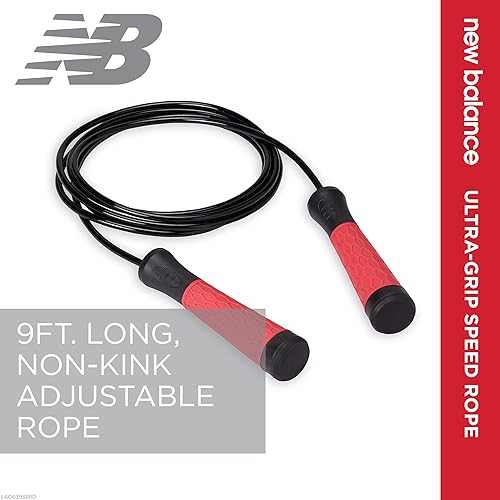 Miniatura 2 de New Balance New Balance Speed Jump Rope - Cuerda de saltar ajustable de 9 pies de largo  Cable de saltar sin enredos y asas de agarre ultra