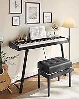 Vista 2 de SONGMICS Taburete ajustable de madera para piano con almacenamiento de partituras negro ULPB57H